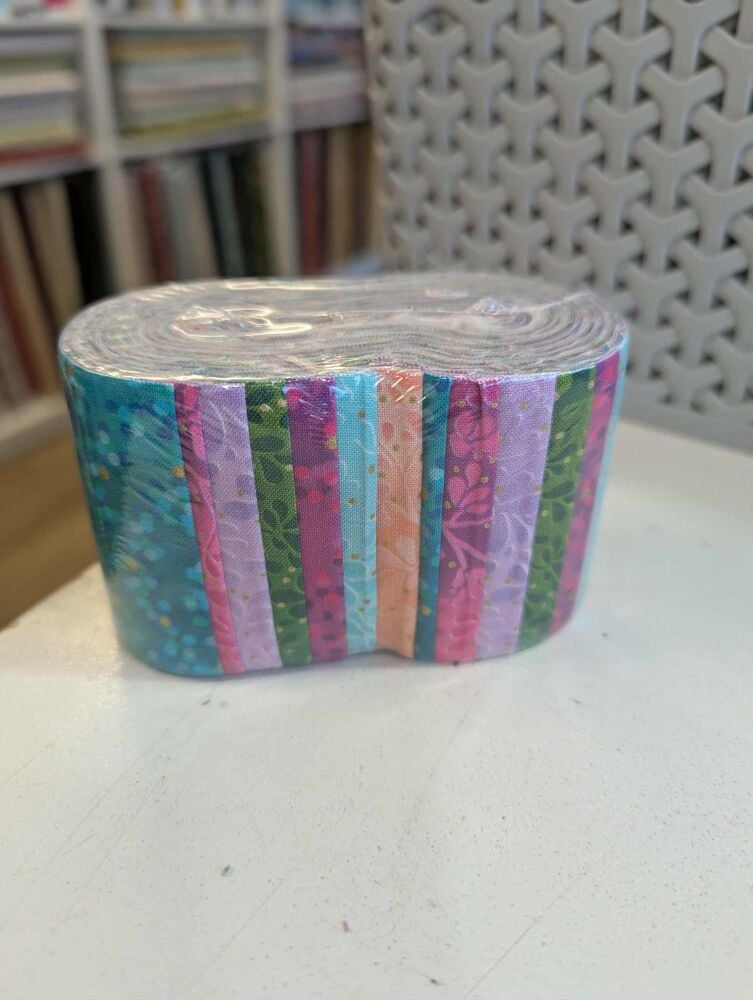 Riley Blake Mixed Metallic Mini strip roll - Fourteen 2.5" x WOF strips