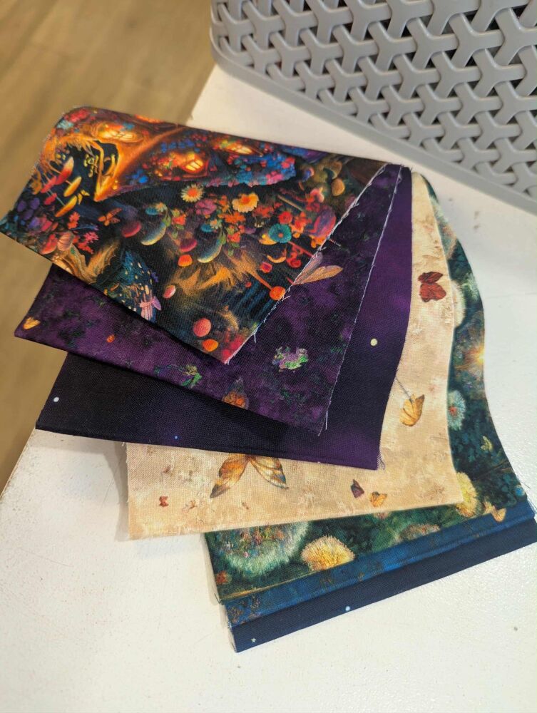 Robert Kaufman Night Fable Stitching Strips  - Seven 5" x WOF strips