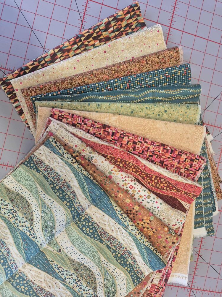 Golden by Makower UK Long Quarter Bundle - 12 x long quarters (3m total)