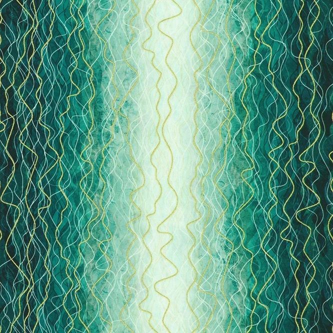 Hill Shine by Robert Kaufman 23241-213 teal abstract waves