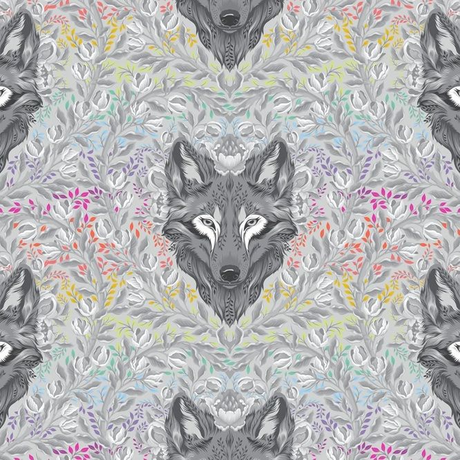 Graywork by Tula Pink Wolf of Pink Street FSPWTP 256FOG