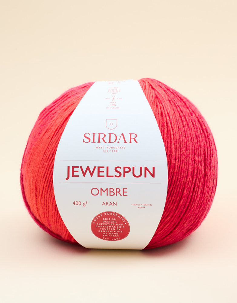 Sirdar Jewelspun Ombre Aran 400g - Crimson Swirl 0102