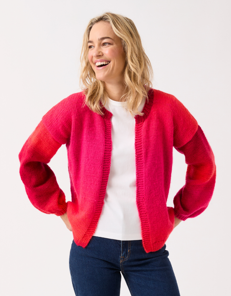 EVENT EDGE TO EDGE CARDIGAN KNITTING PATTERN IN SIRDAR JEWELSPUN OMBRE 10839