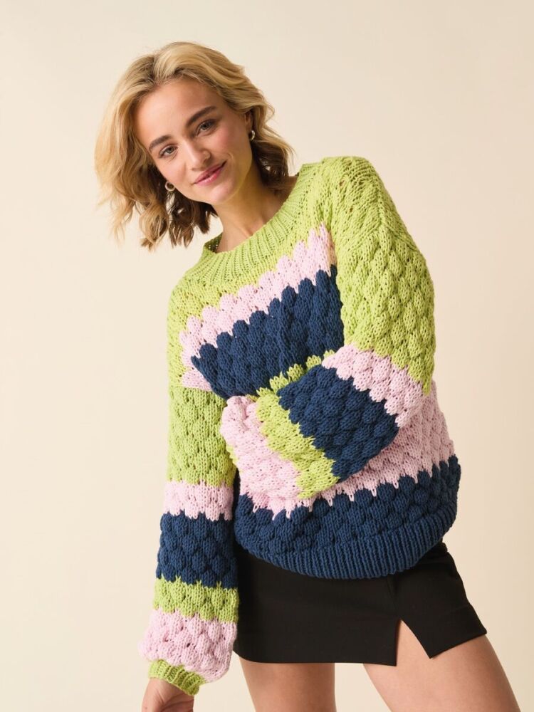 x STRIPES BUT BETTER SWEATER KNITTING PATTERN IN SIRDAR STORIES CHUNKY 10872