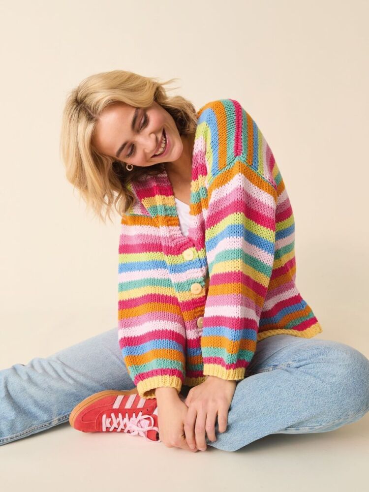 x CULT STRIPE CARDIGAN KNITTING PATTERN IN SIRDAR STORIES CHUNKY 10877