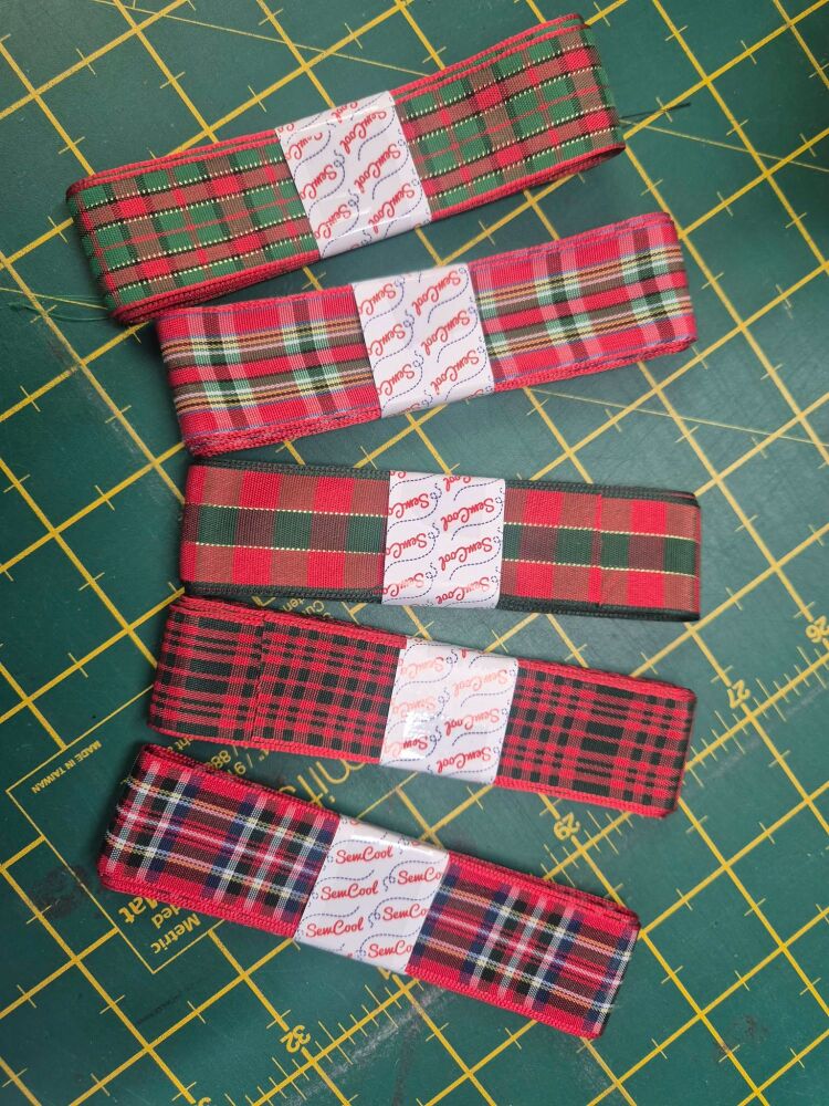 Pack of tartan ribbon was £1.50 each - five for £5!