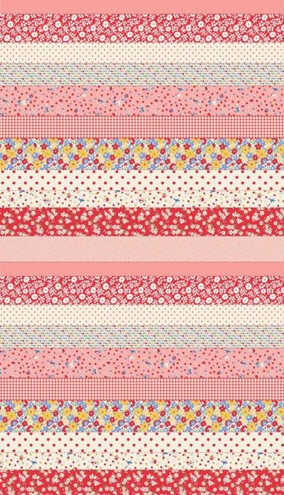 30's playtime by Linzee McCray Stripes 23380 11 - Scarlet/Pink