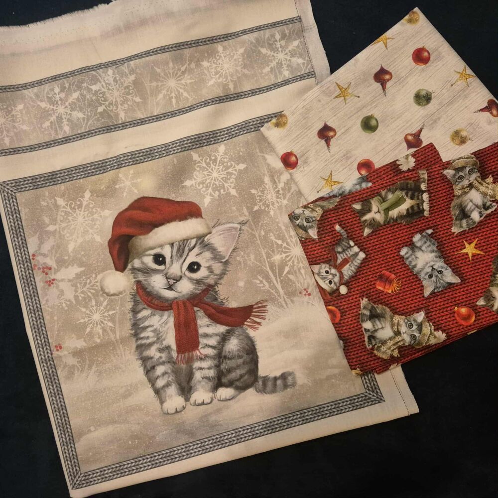 White Gecko A Purr-Fect Holiday Season Fabric bundle