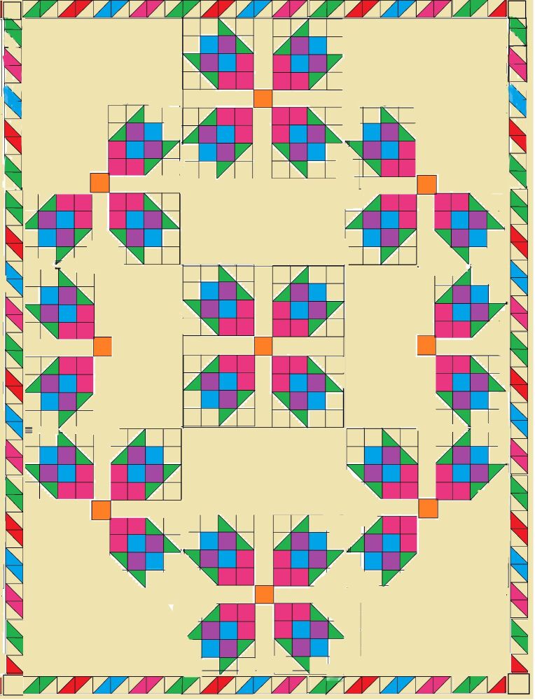 Ring a Ring of Rosebuds quilt pattern - digital download