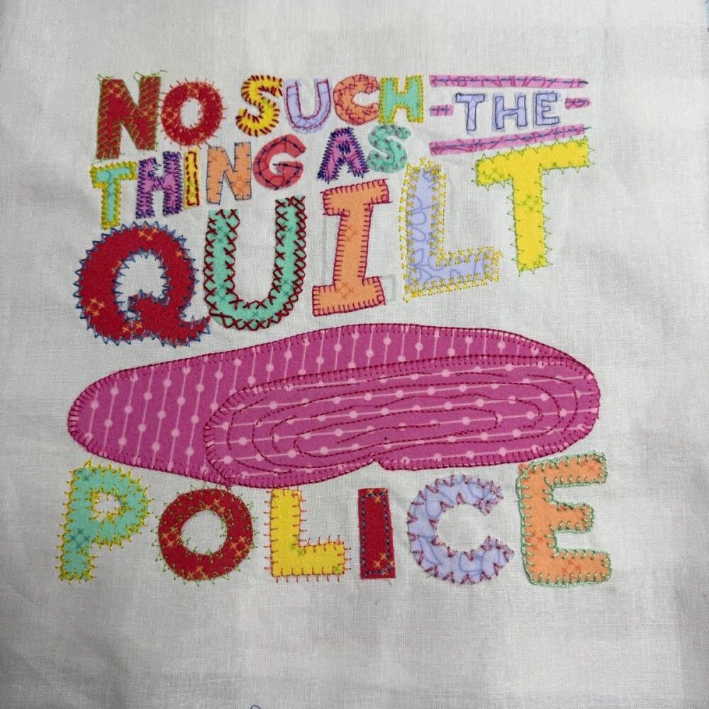 Embroidery Applique Panel 11" x 11" - Quilt Police