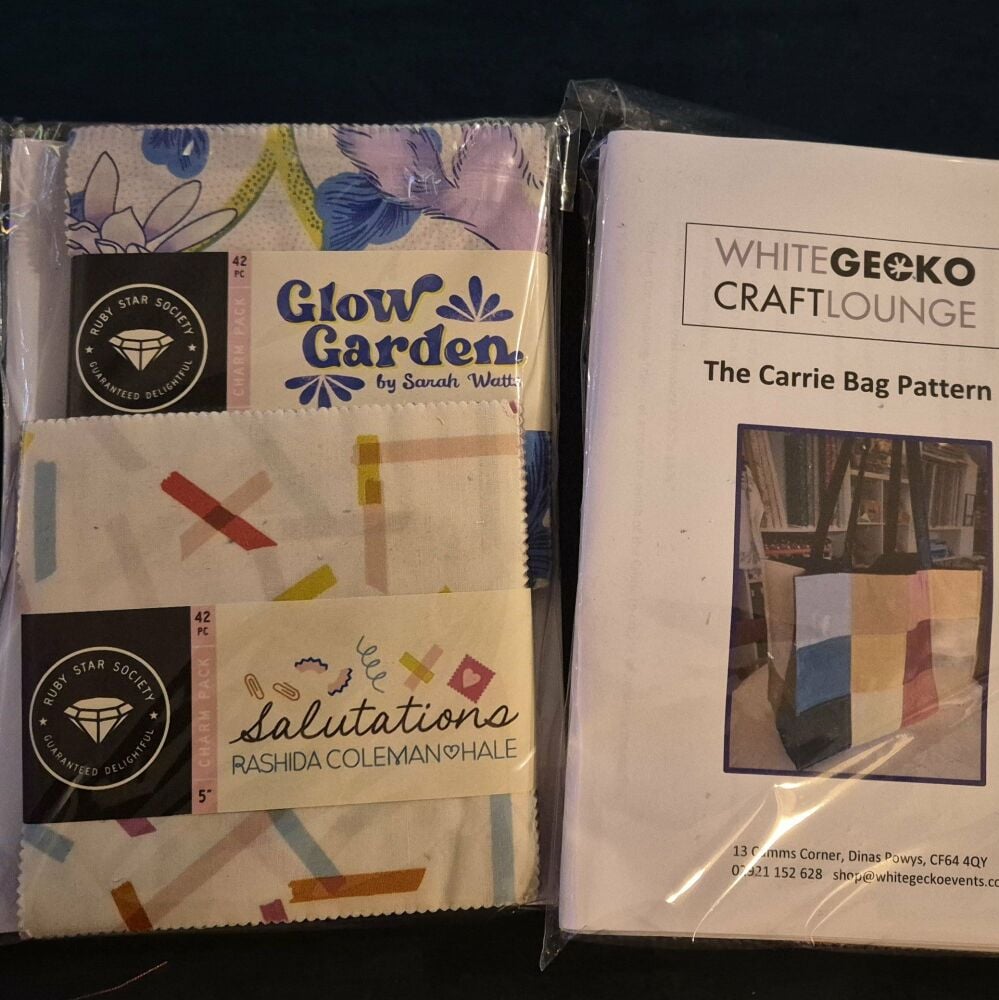 Two charm Packs & Two patterns - Salutations & Glow garden was &pound;42.00 now &pound;25