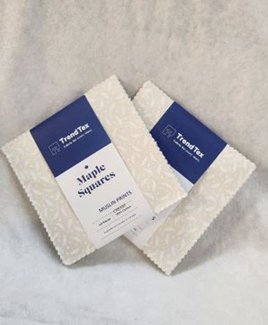 Trendtex Maple Squares - Muslin Prints Cream #1250