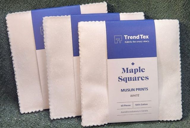 Trendtex Maple Squares - Muslin Prints White #1250