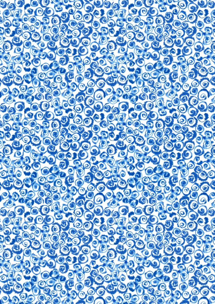 Porcelain and Sea Glass by Stuart Hillard for Lewis and Irene - Watery Swirls on Cream A999A