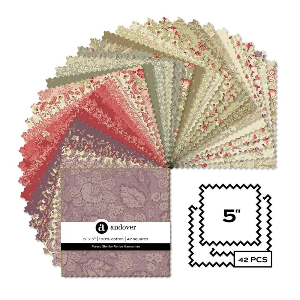 Forest Glen by Renee Nanneman 5" squares pack (charm pack) 1S/FG