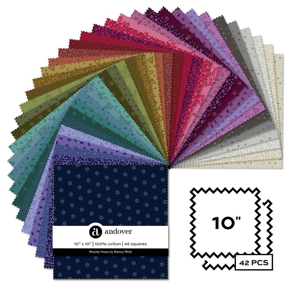 Moody Hues by Nancy Rink for Makower 3S-MOODYHUES-X 10" squares (layer cake)