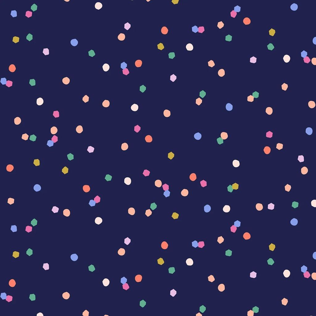 Lucky Charms by Bethan James for Thread & Ink Confetti Navy 5000-navy