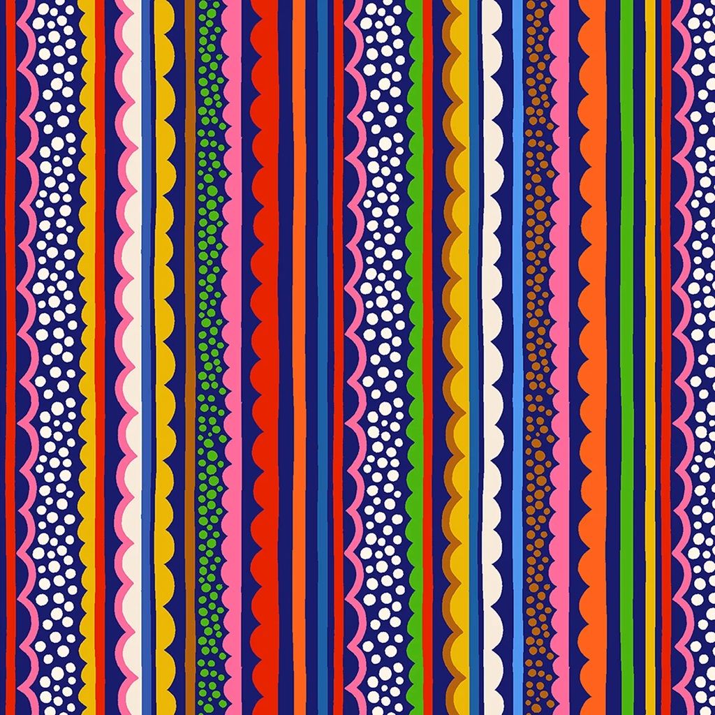 Primavera by Sholto Drumlanrig for Thread & Ink Ziggy Navy PRIM1020