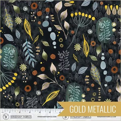 Flora & Form by Essoldo Designs for Windham Fabric Floral in Onyx 54779DM-3O