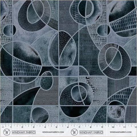 Flora & Form by Essoldo Designs for Windham Fabric Orbit in Indigo Blue 54782D-5I
