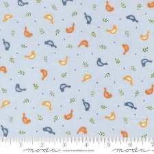 Family Tree by Deb Strain for Moda - 56164 18 Mist (Blue with bird motifs)