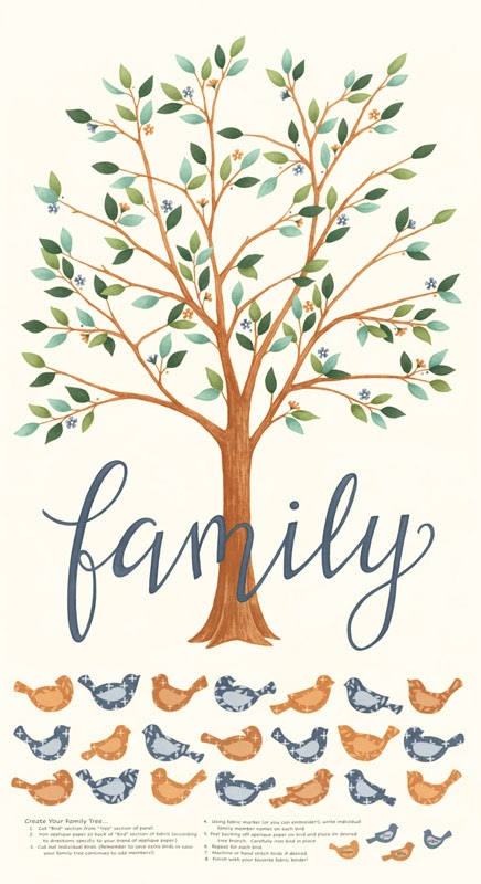 Family Tree by Deb Strain for Moda - 56166 11 Warm White Panel (24' x 45