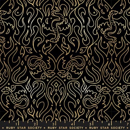 Fire Glow by Sarah Watts of Ruby Star for Moda - Black  RS2137 15M