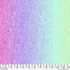 Floral Reel by Tula Pink - 270 Deepdive ((White etching on rainbow background)