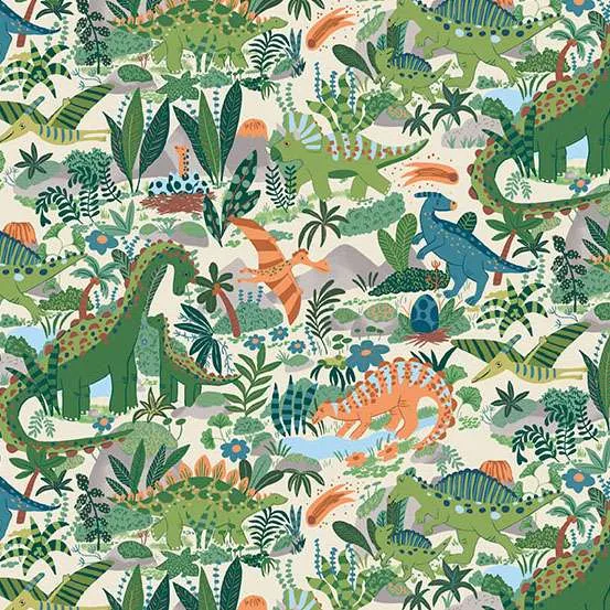 Prehistoric  Makower 163 Q - a lovely dinosaur fabric
