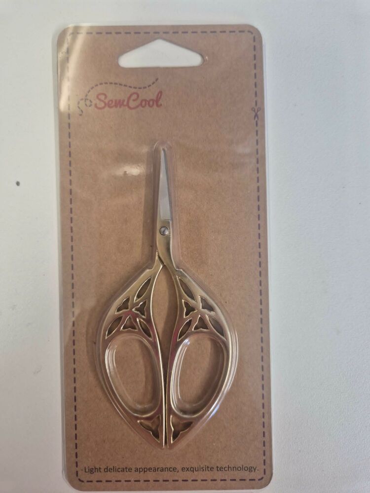 Sew Cool Art Deco Embroidery 4.5" Scissors - gold
