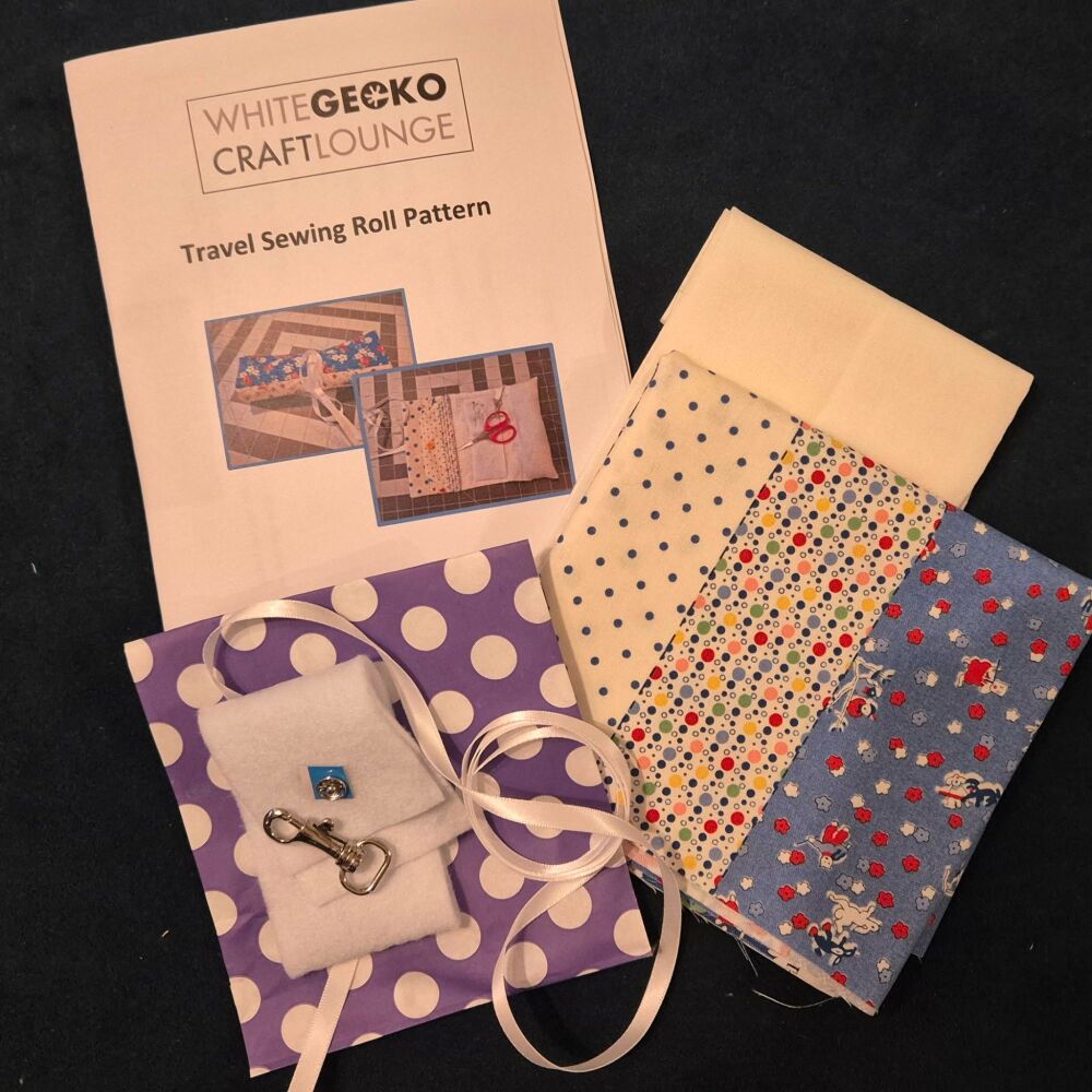 White Gecko Sewing roll Kit - Floral Stripe was &pound;16.99 now &pound;8