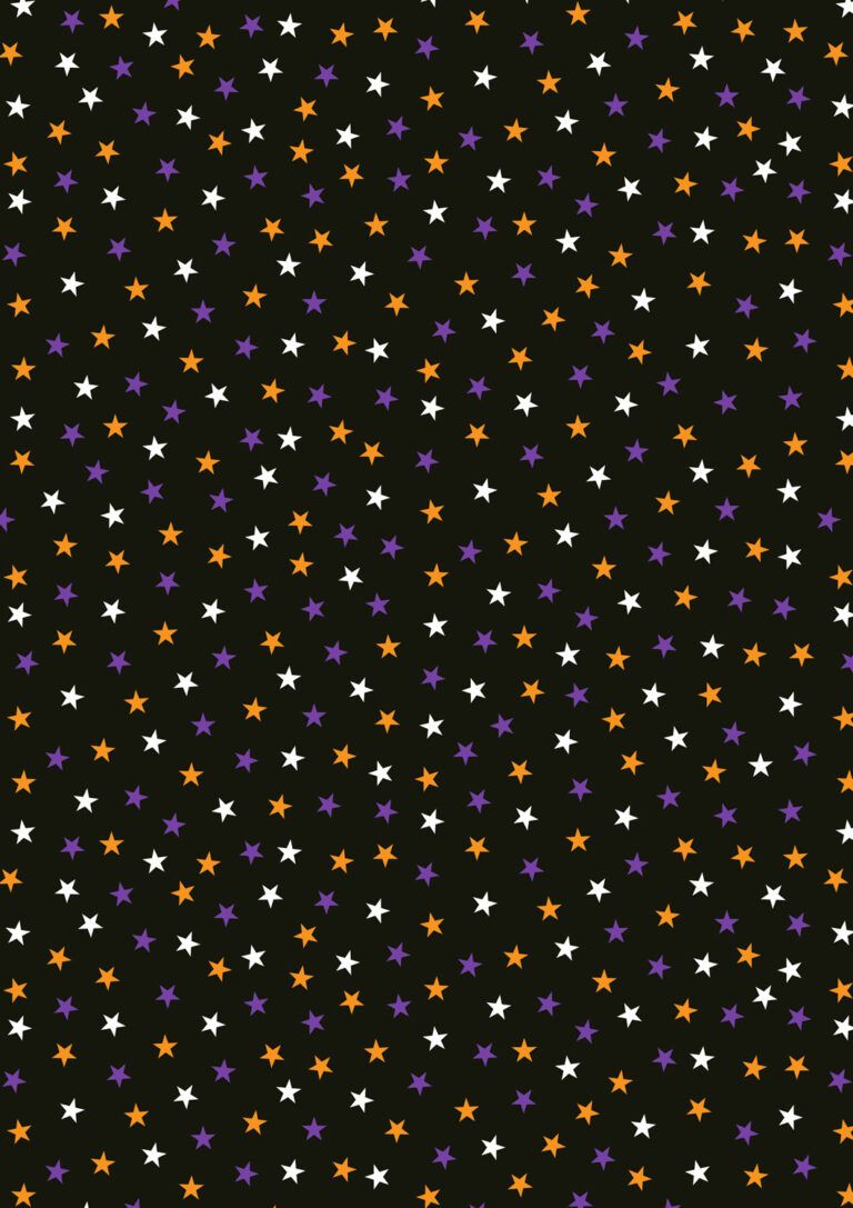 Transylvania Glow - Black with white/orange & purple stars - glow in the dark L9C