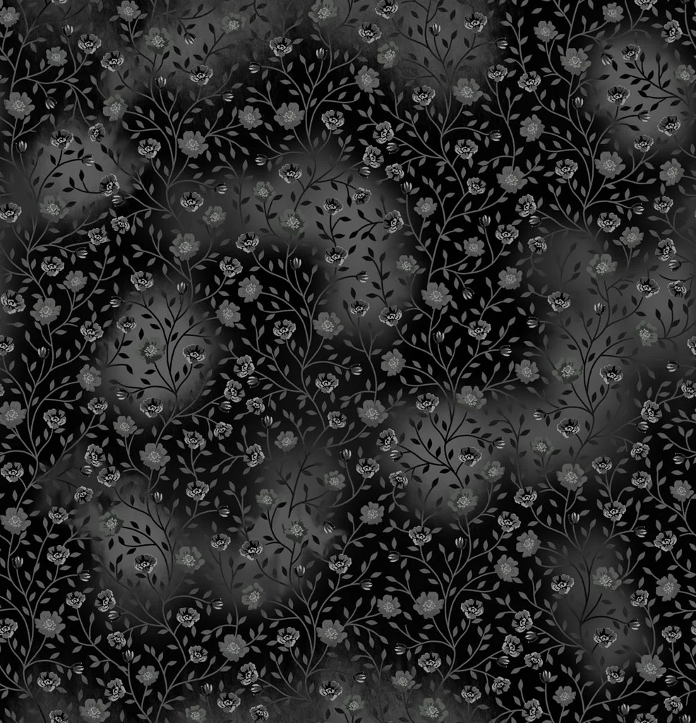 Bloom and Blend by Fin Fabrics - Black FINB&B-1