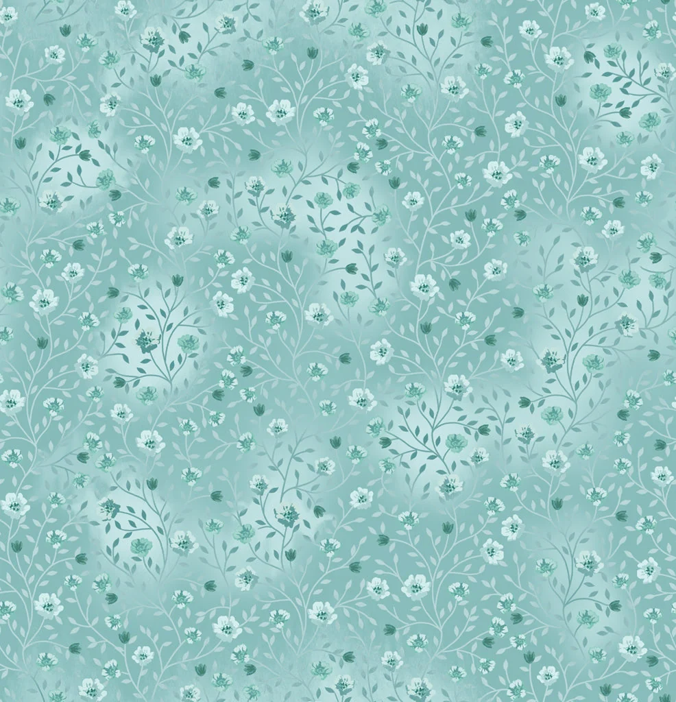 Bloom and Blend by Fin Fabrics - Aqua Blue FINB&B-24