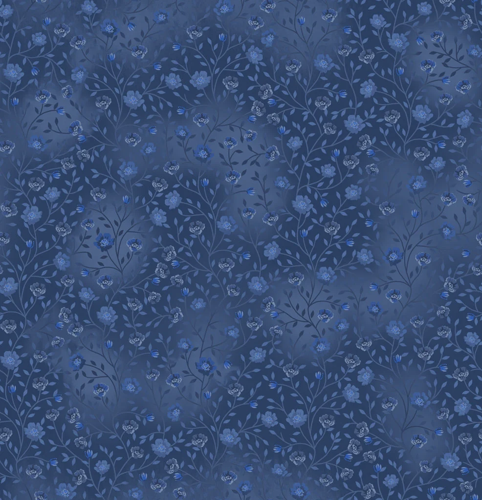 Bloom and Blend by Fin Fabrics - Navy Blue FINB&B-6