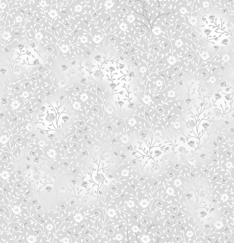 Bloom and Blend by Fin Fabrics - White FINB&B-5