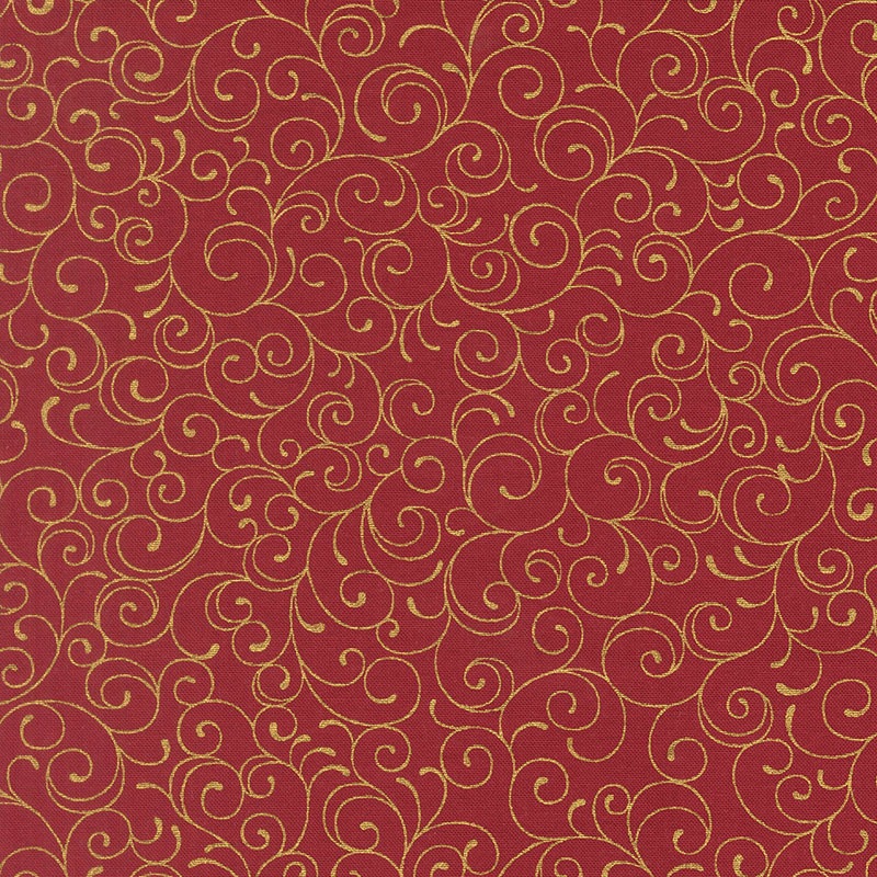 Merry Manor Metallic 2025 by Moda - 33865 12M Crimson