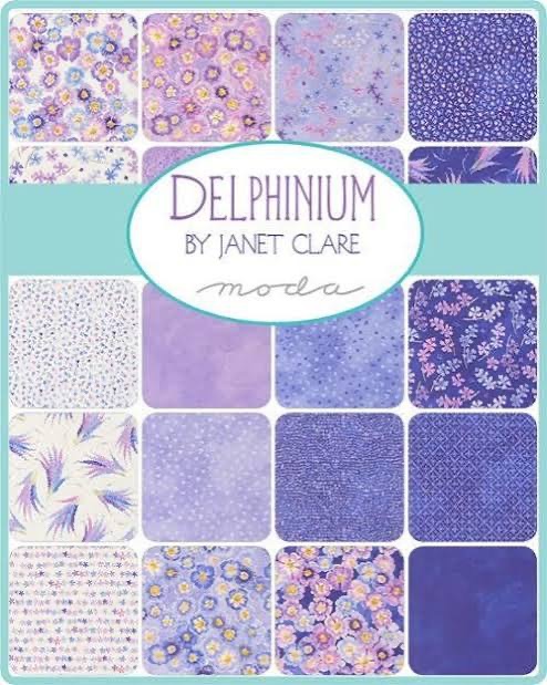 Delphinium by Janet Clare for Moda