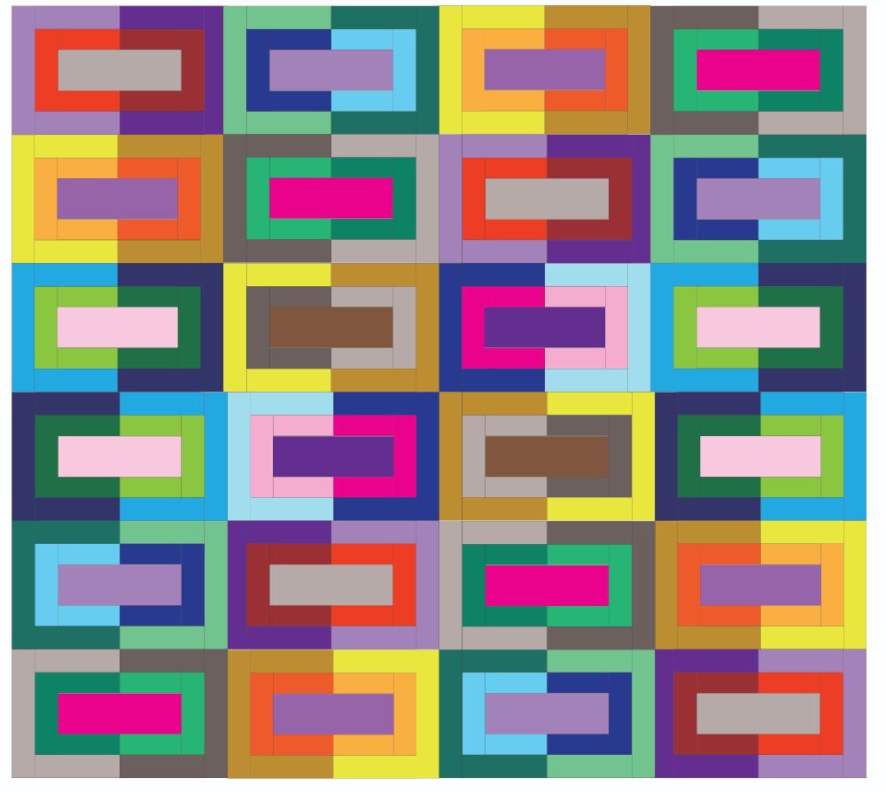 Retro Rectangles Quilt Pattern - Digital Download