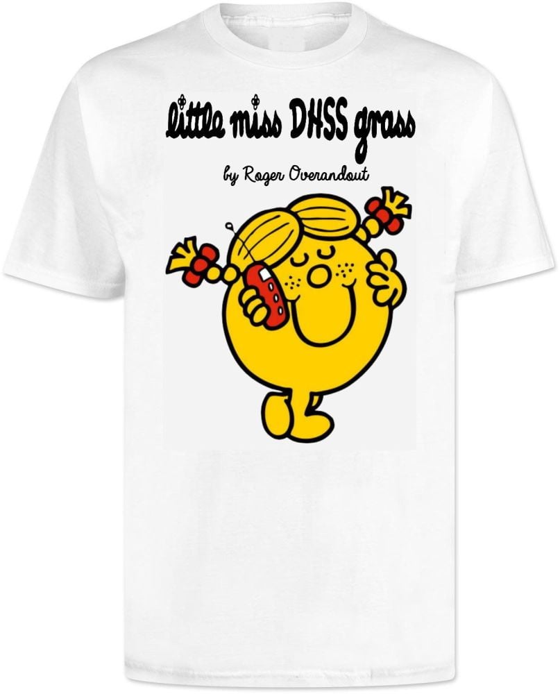 Mr Men Funny T shirt . Little Miss DHSS Grass