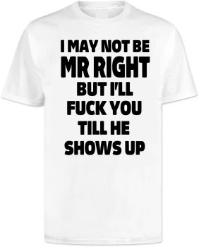 I May Not Be Mr Right But I'll Fuck You Till He Shows Up T Shirt