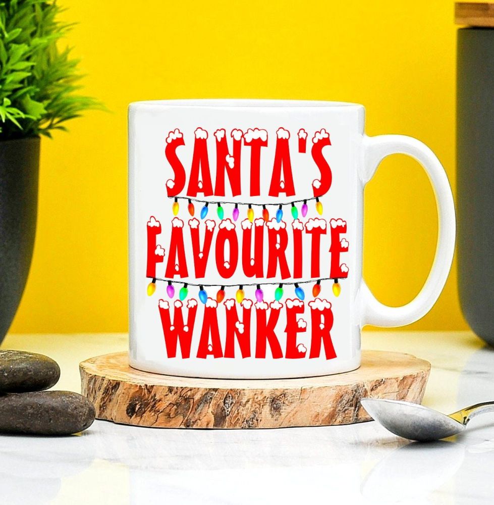 Christmas Mug Santas Favourite Wanker Secret Santa