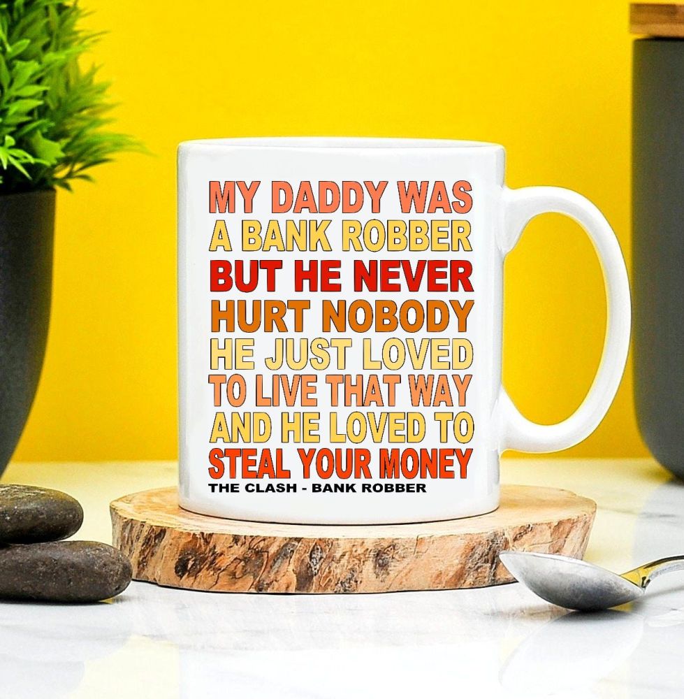 The Clash Bank Robber Lyrics Mug