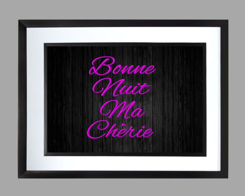 Bedroom Print Bonne Nuit Ma Cherie - Goodnight Darling
