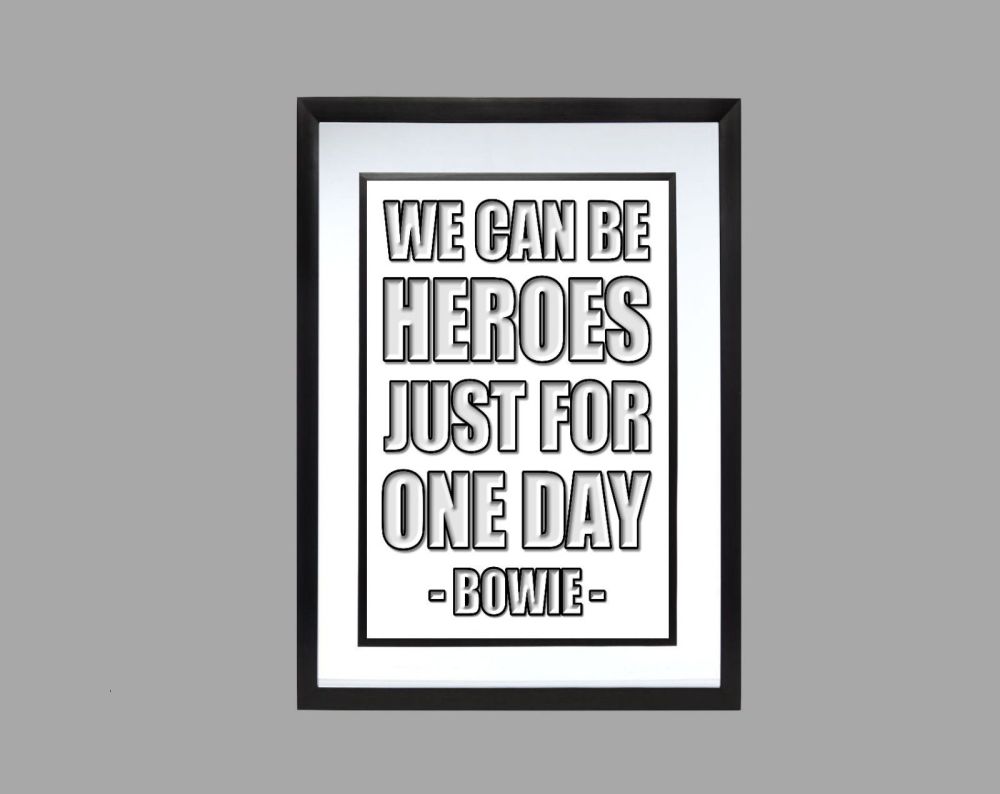David Bowie Heroes Lyrics Poster Print