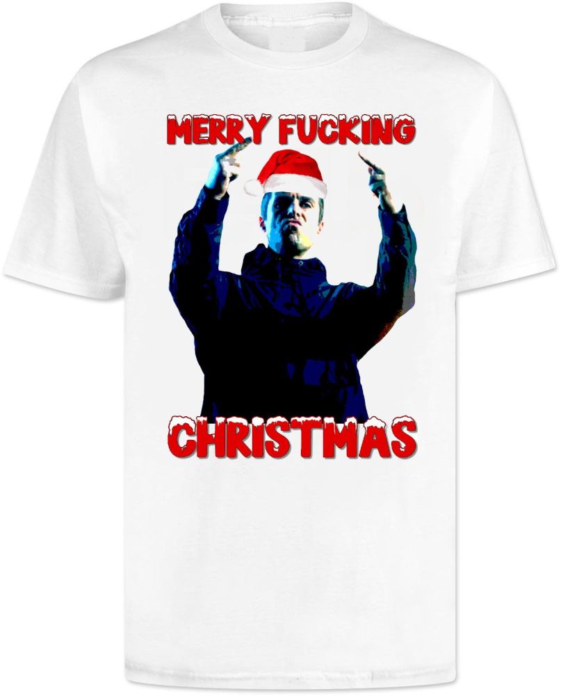Oasis Liam Gallagher Merry Fucking Christmas T Shirt