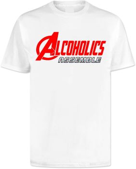 Alcoholics Assemble Avengers Style T Shirt