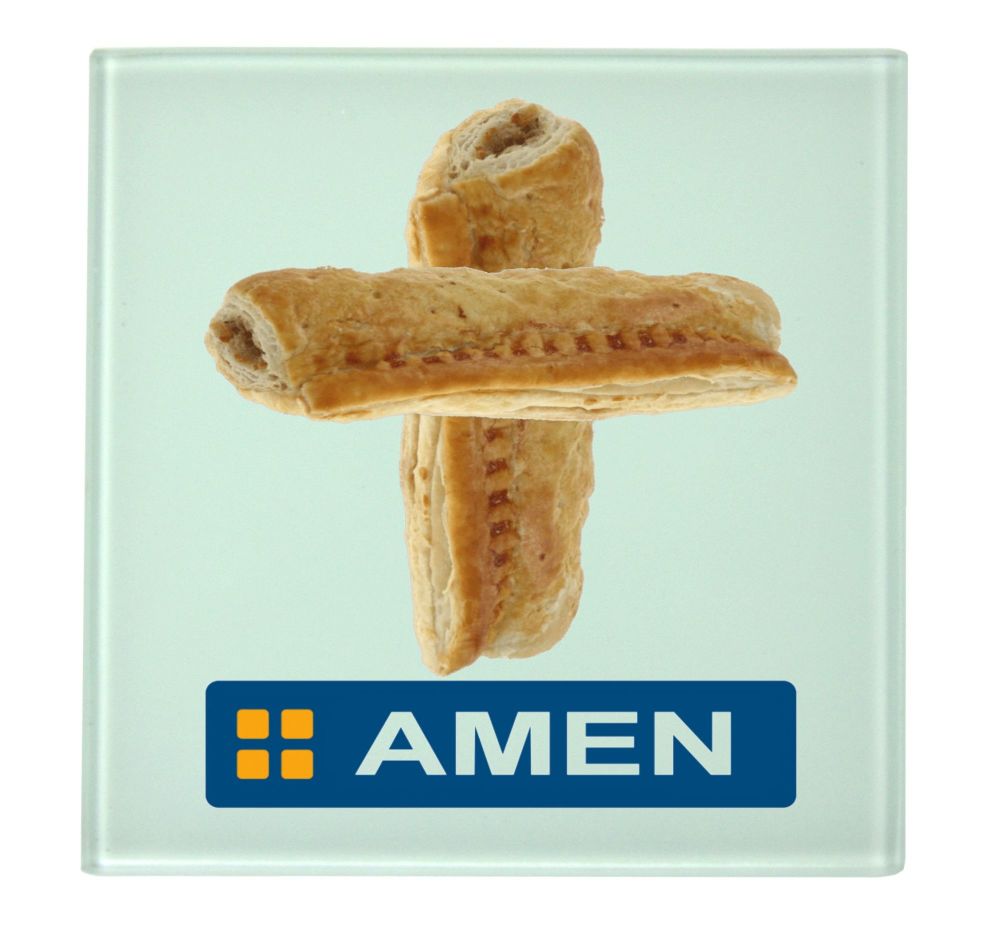 Greggs Style Sausage Rolls Amen Coaster