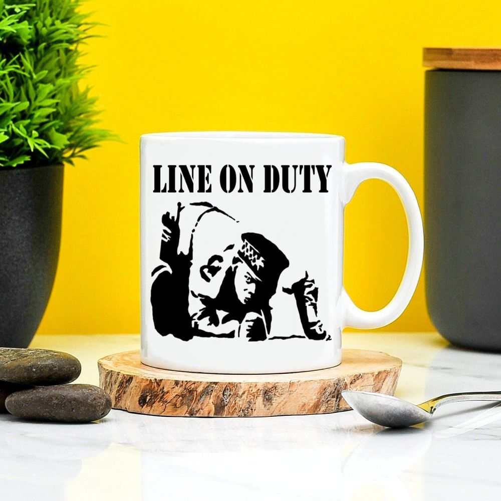 Line of Duty  Style Cocaine Joke Line on Duty Mug