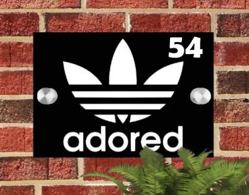 Adored Adidas House Number Sign Plaque